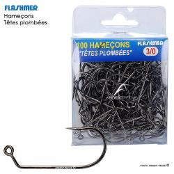 Hameçon têtes plombées FLASHMER 60° HTPP x100 H7/0