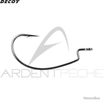 Hameçons Offset Decoy Worm 17KG - Taille 5/0 - Power High - Lot De 5 - Noir
