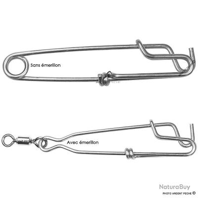 Lot De 10 Agrafes Inox Pour Palangre – Pêche Au Gros (thon, 100kg) – 12 X 3 Cm