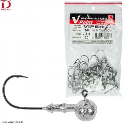 Tête plombée DRAGON V-Point Viper x20 10g