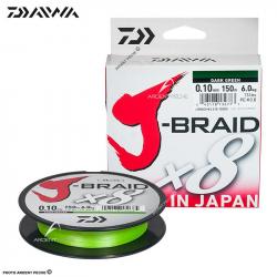 Tresse DAIWA J Braid X8 chartreuse 150m Ø 0.20mm (PE2)