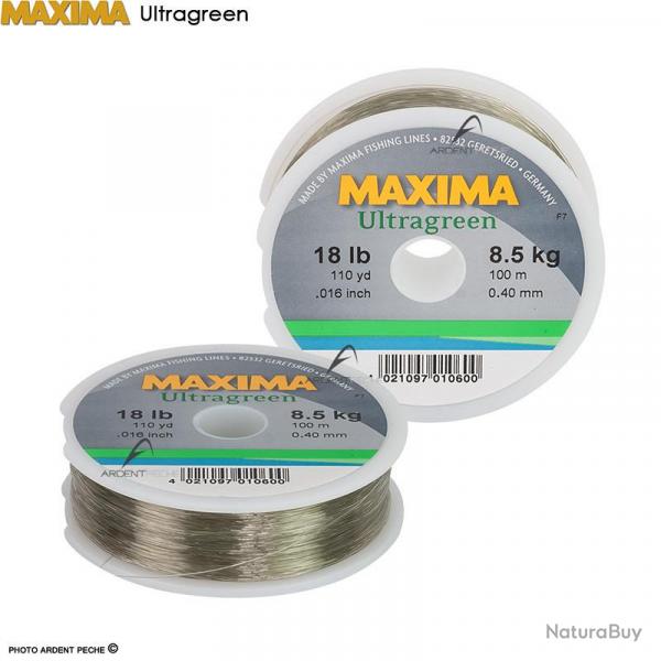Fils nylon MAXIMA Ultragreen 100m  0.14mm