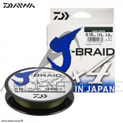 Tresse DAIWA J Braid X4 verte 135m Ø 0.21mm (PE2)