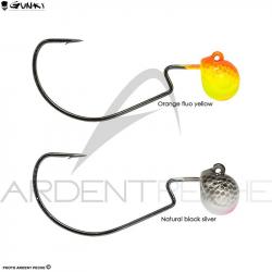 Tête plombée GUNKI G´Tex 3.5g H2/0 Orange/Fluo yellow