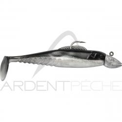 Leurre souple POWERLINE BJ Shad monté 4´ 15g Noir / Ventre nacré