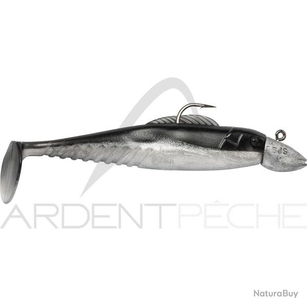 Leurre souple POWERLINE BJ Shad mont 4 15g Noir / Ventre nacr