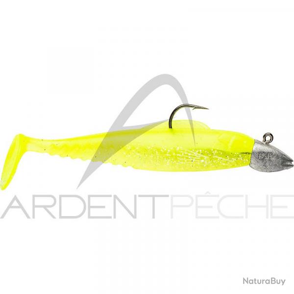Leurre souple POWERLINE BJ Shad mont 4 15g Jaune / Ventre translucide