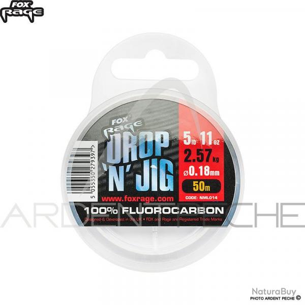 Fils fluorocarbone FOX RAGE Drop n jig fluorocarbon  0.40mm