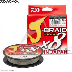 Tresse DAIWA J Braid Grand X8 grise 135m PE2 (Ø 0.20mm)