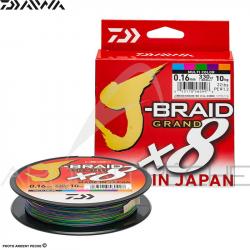 Tresse DAIWA J Braid Grand X8 multicolore 300m PE4 (Ø 0.28mm)