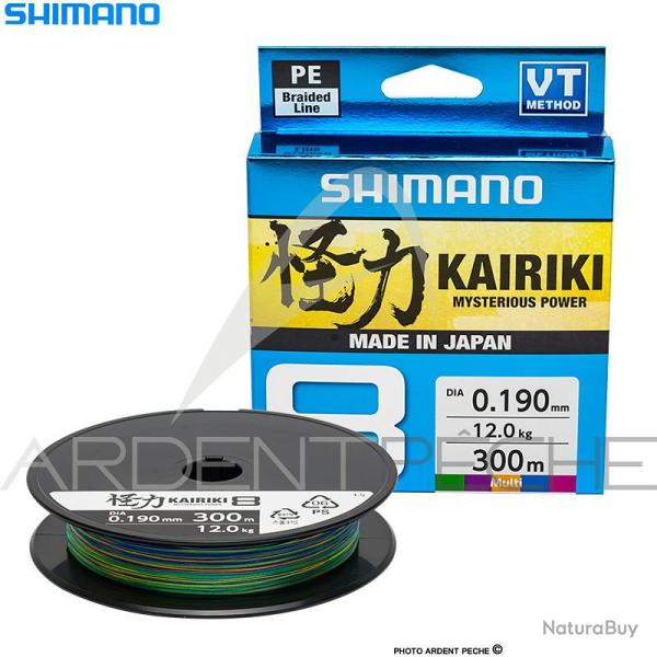 Tresse SHIMANO Kairiki SX8 Multicolore 300m  0.28mm