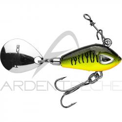 Poisson nageur SCRATCH TACKLE Jig vera spin 3.5g FTDN Fire tiger/Dos noir