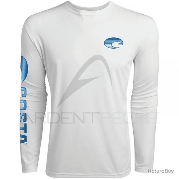 T Shirt  manches longues COSTA DEL MAR Technical crew white XXL