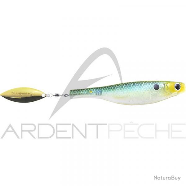 Leurre souple HYPERLASTICS Dartspin pro football jig 4 1/2 See Through greenback - gold