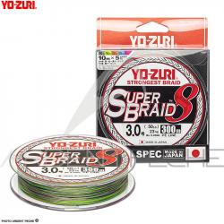Tresse YO ZURI Superbraid 8X Multicolore 300m Ø 0.27mm / PE2.5