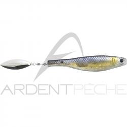 Leurre souple HYPERLASTICS Dartspin pro jig head 3 1/2 Black Shiner - silver