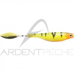 Leurre souple HYPERLASTICS Dartspin pro jig head 3 1/2 Firetiger - Chartreuse