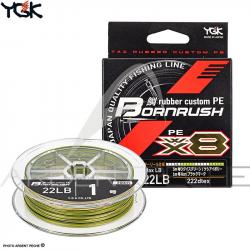 Tresse YGK Bornrush WX8 PE Rubber custom 200m PE0.6