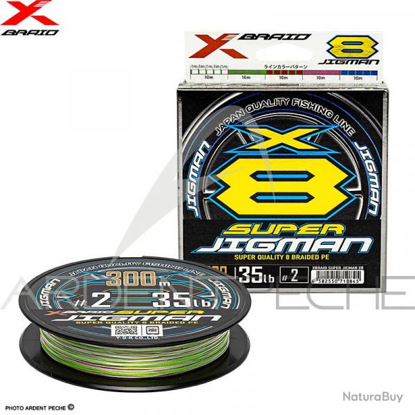 Tresse XBRAID Super jigman X8 300m PE0.8 / 0.145mm