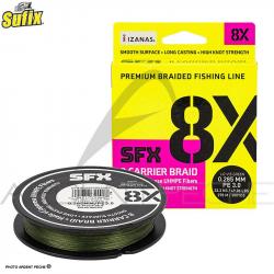 Tresse SUFIX SFX 8 Carrier braid Lo vis green 270m Ø 0.128mm