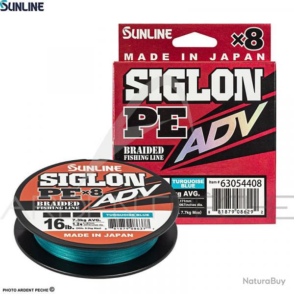 Tresse SUNLINE Siglon braid PE ADV 8X Bleu turquoise 150m PE1 (0.171mm)