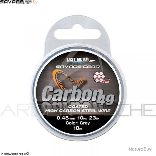 Tresse acier inox SAVAGE GEAR Carbon49 Steelwire 10m 11kg