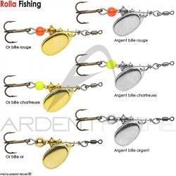 Cuiller ROLLA Truite palette française n°0 Argent bille chartreuse