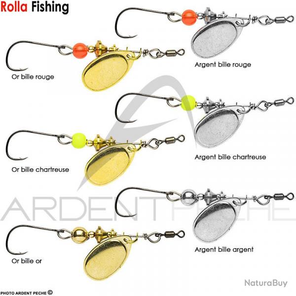 Cuiller ROLLA Truite palette franaise hameon simple n0 Or bille chartreuse