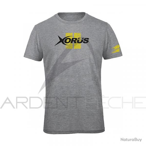 Tee shirt ULTIMATE FISHING Xorus gris clair chine et jaune S