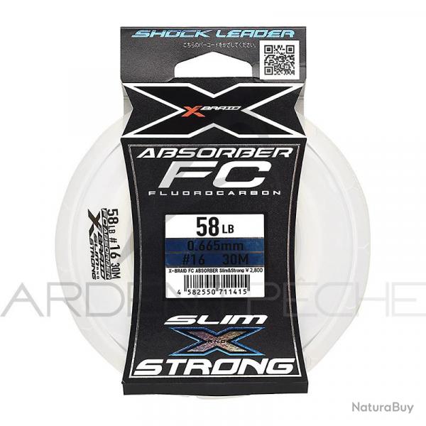 Fil fluorocarbone XBRAID FC Absorber slim and strong 88lb