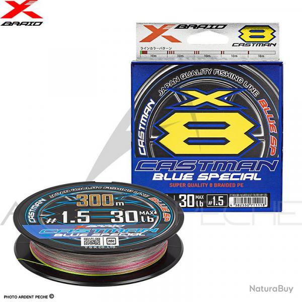 Tresse XBRAID Castman blue X8 300m PE4