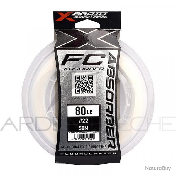 Fils fluorocarbone XBRAID FC Absorber 50m 100lb