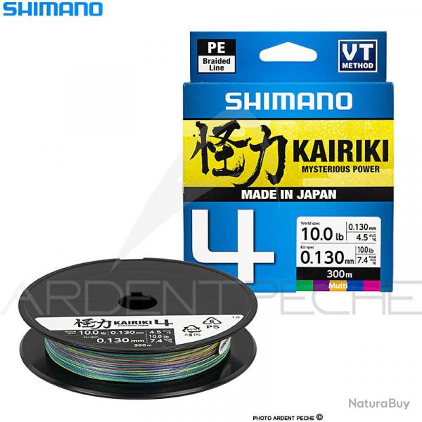 Tresse SHIMANO Kairiki 4 Multicolore 300m  0.19mm