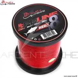 Tresse ULTIMATE FISHING PE Line X8 fighting 600 Red PE8 (Ø 0.43mm)