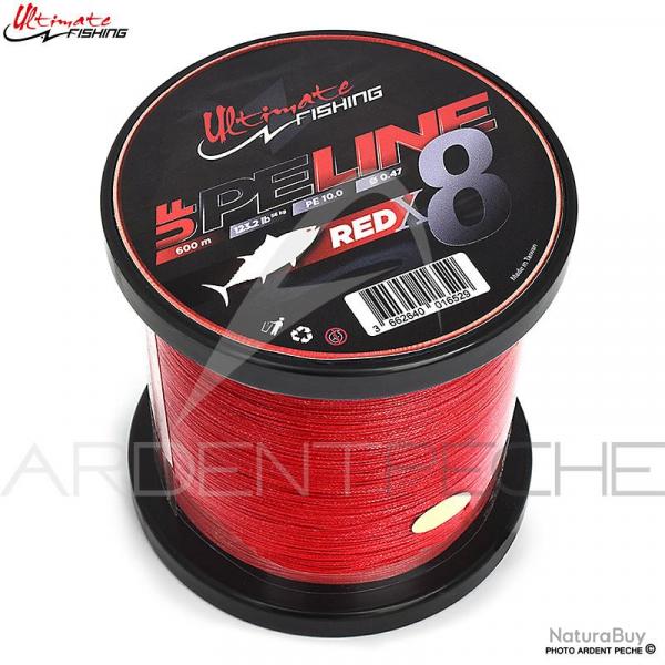Tresse ULTIMATE FISHING PE Line X8 fighting 600 Red PE10 ( 0.47mm)