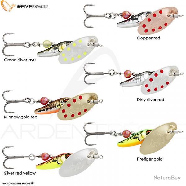 Cuiller tournante SAVAGE GEAR Sticklebait spinner Dirty silver red 4.5g