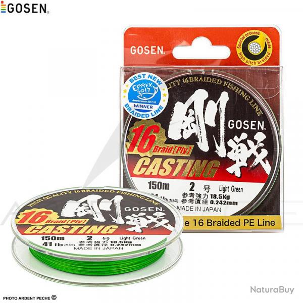 Tresse GOSEN Casting 16 brins 150m  0.242mm/PE2