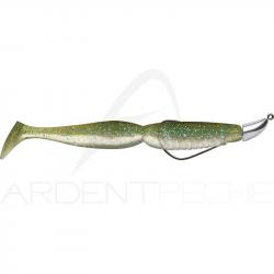 Leurre souple MEGABASS Super spindle worm 5 VM monté VJ36 11g H3/0 x1 Light green pearl