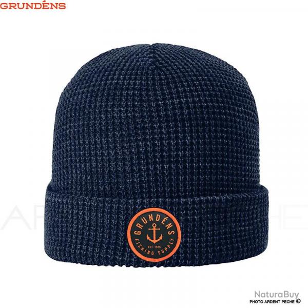Bonnet GRUNDENS Anchor waffle beanie Navy