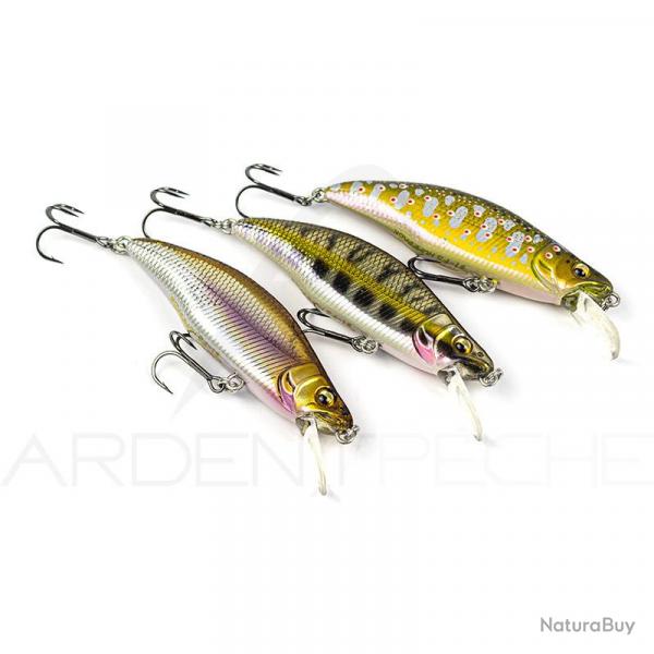 Pack de 3 poissons nageurs truite MEGABASS Great hunting humpback 51 S