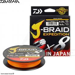 Tresse DAIWA J Braid expedition Smash orange 150m PE1.5