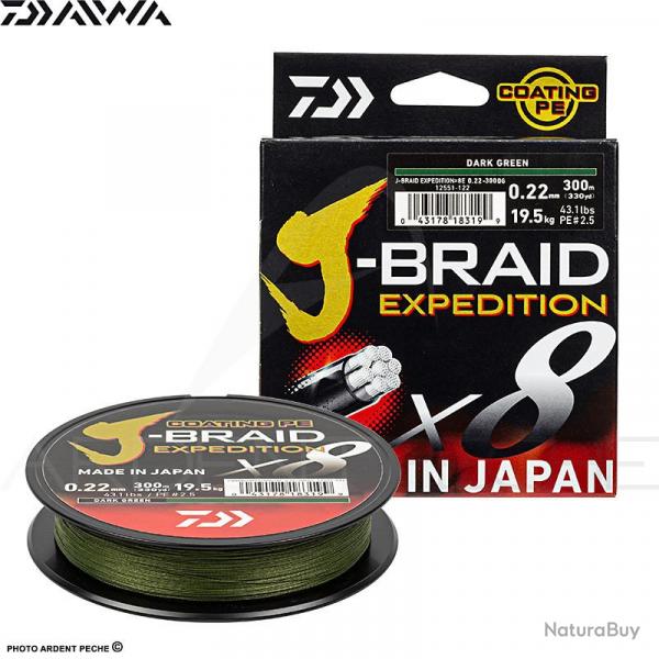 Tresse DAIWA J Braid expedition Dark green 300m PE6