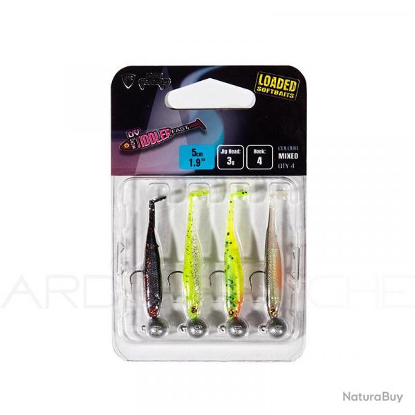 Leurre souple FOX RAGE Micro tiddler fast loaded 5cm UV mixed colour pack