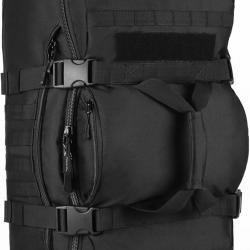Sac à Dos Tactique 60L Militaire Homme Nylon 900D Molle Voyage Randonnée Chasse Camping 3 en 1 Noir