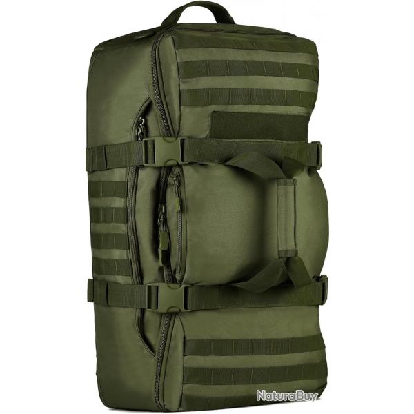Sac  Dos Tactique 60L Militaire Homme Nylon 900D Molle Voyage Randonne Chasse Camping 3 en 1 Vert