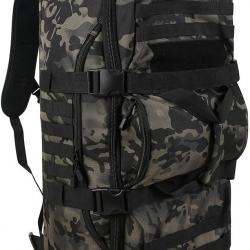 Sac à Dos Tactique 60L Militaire Homme Nylon 900D Molle Voyage Randonnée Chasse Camping 3 en 1 Camo