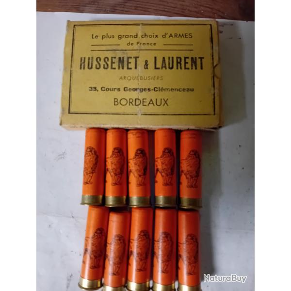 Bote de 10 belles cartouches anciennes cal 20 douilles cartons  du Comptoir Franco Amricain