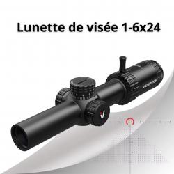 Lunette de Visée S6 1-6x24 SFP - Réticule MIL Gravé, Éclairage Rouge/Vert, Zoom 6x, Champ Large AR15