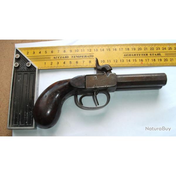 PISTOLET A PERCUSSION A 2 CANONS
