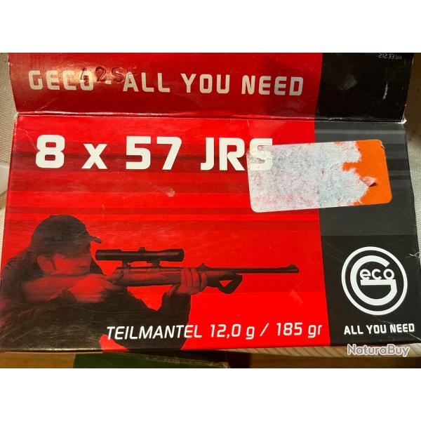 14x Balles 8x57 JRS Geco 12g Teilmantel SoftPoint 185grains